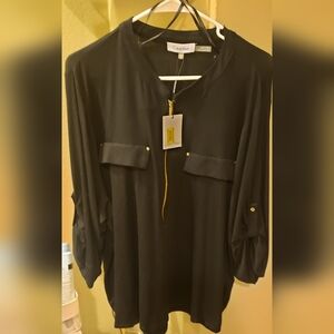 Ladies 3xl Calvin Klein black zipper top